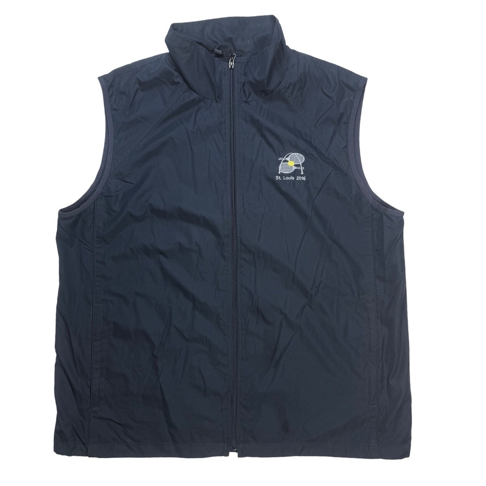 North End Womens Navy Blue Full Zip Windbreaker Vest Tennis St Louis 2016 Large